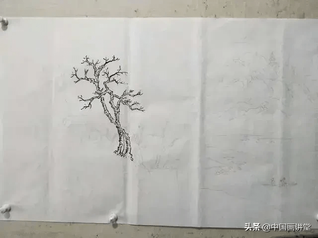 传统山水画的画法步骤解析,由黑白稿到水墨画的过程_手机搜狐网