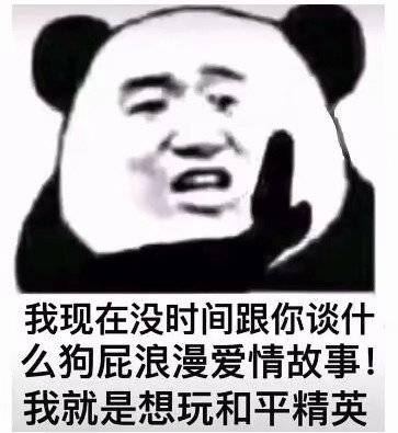 我现在没时间跟你谈什么狗屁浪漫的爱情故事,我就是想玩和平精英