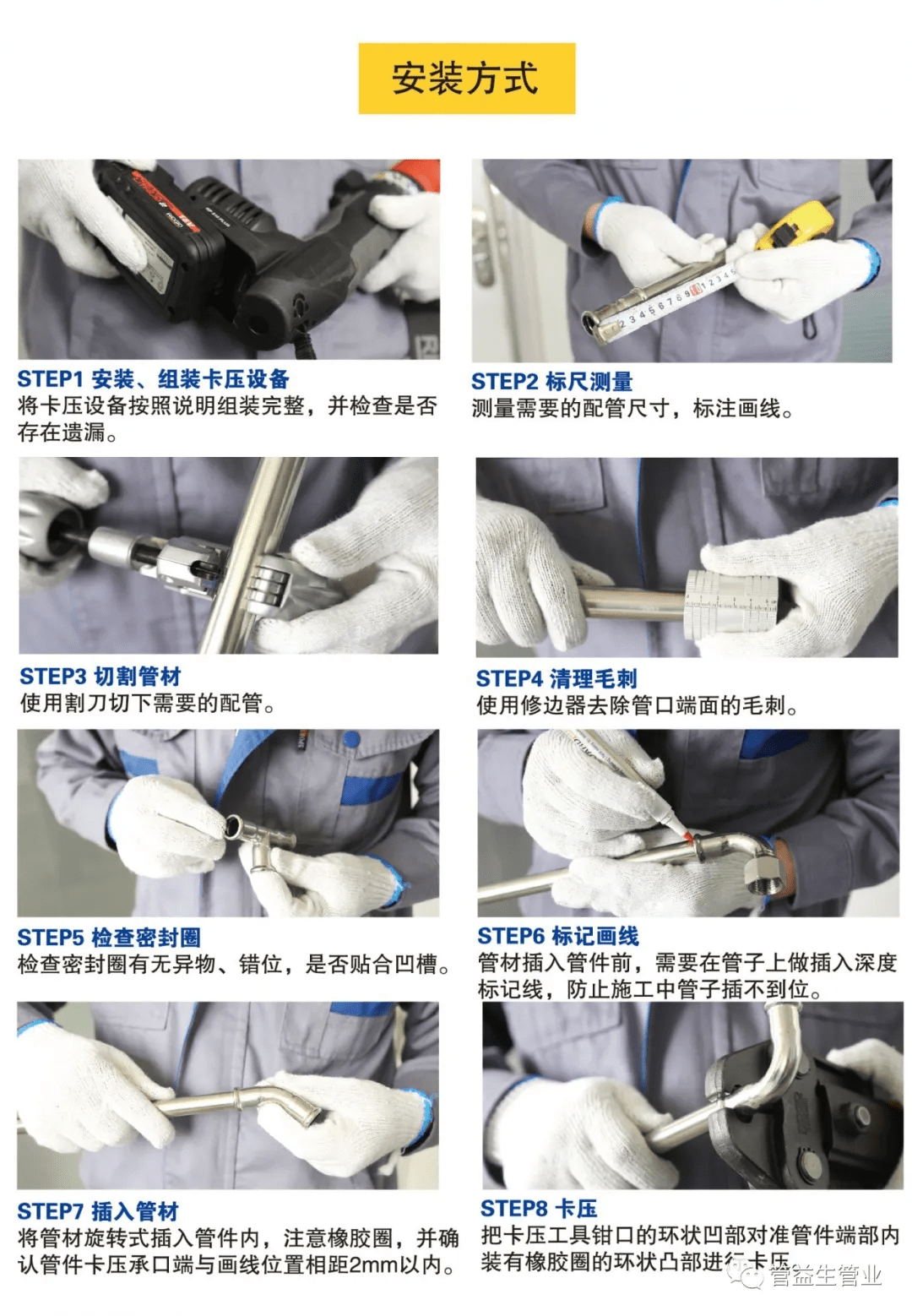 管益生不锈钢卡压管件的优点和原理以及施工注意