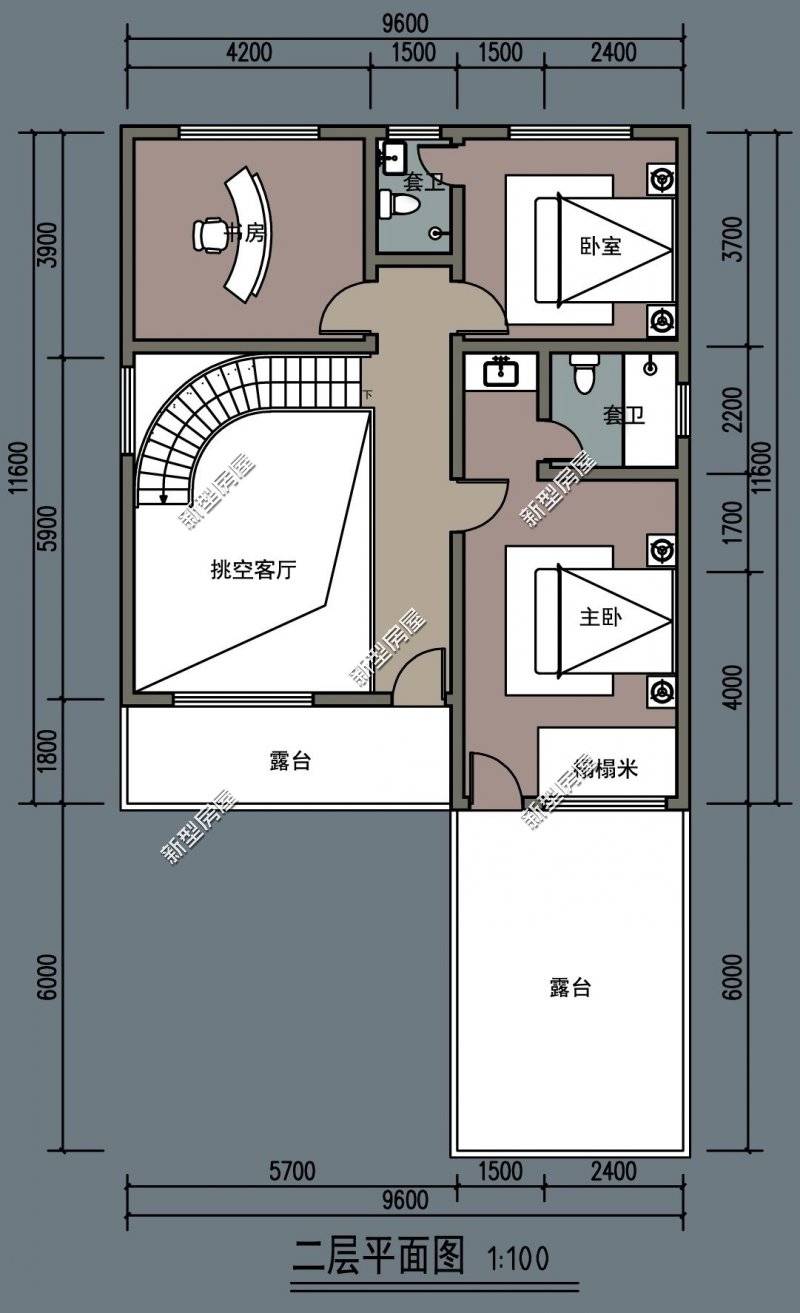 农村自建房,面宽9米深11米想建两层,怎么设计好?