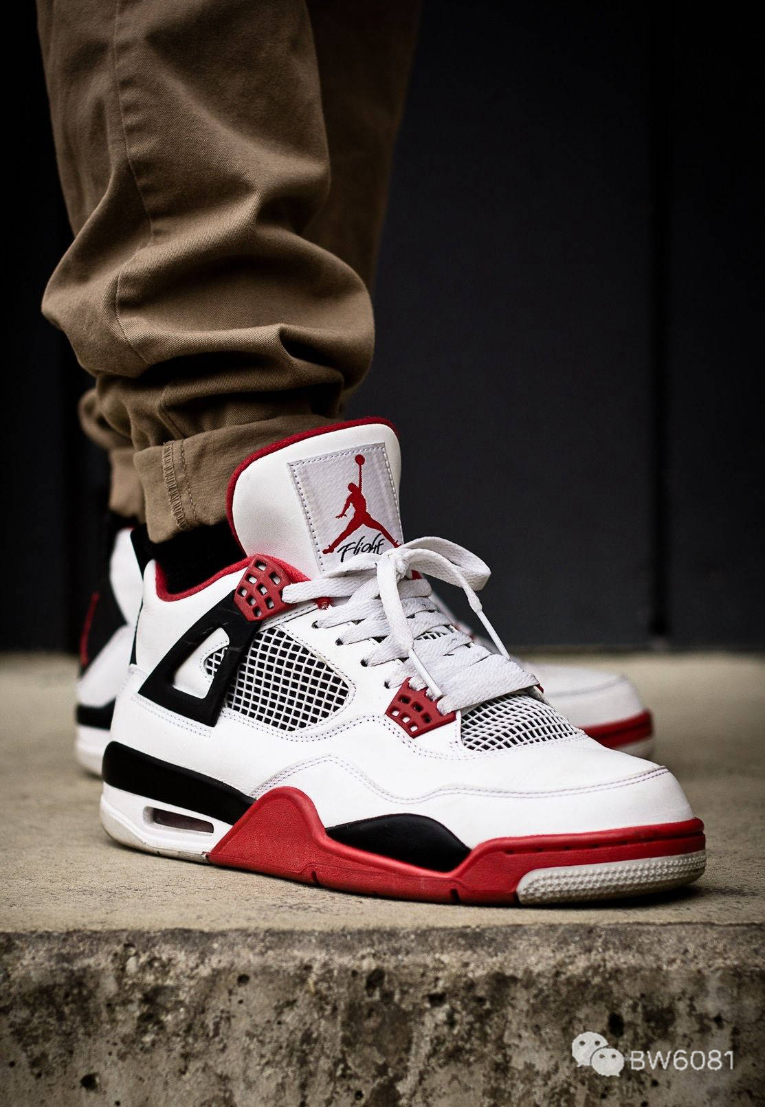 air jordan 4 " fire red " aj4乔4 白黑红火焰红dc7770-160 男子文化