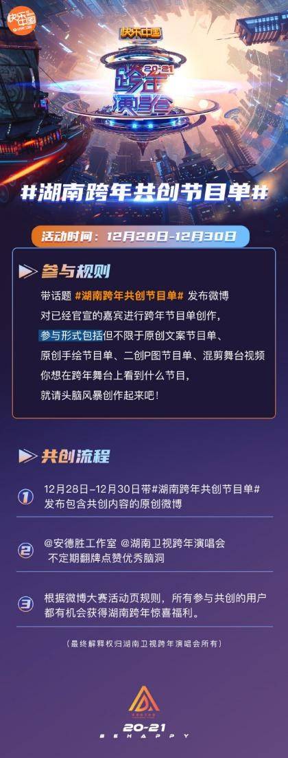 湖南卫视跨年演唱会倒计时2天 网友共创节目单脑