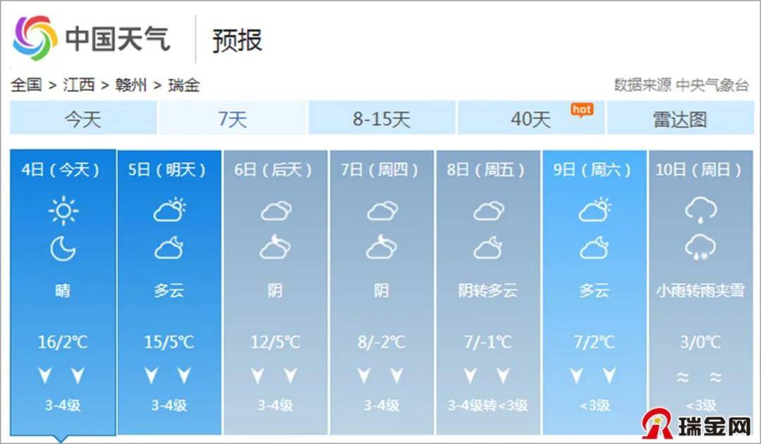 瑞金将迎来雨夹雪_天气