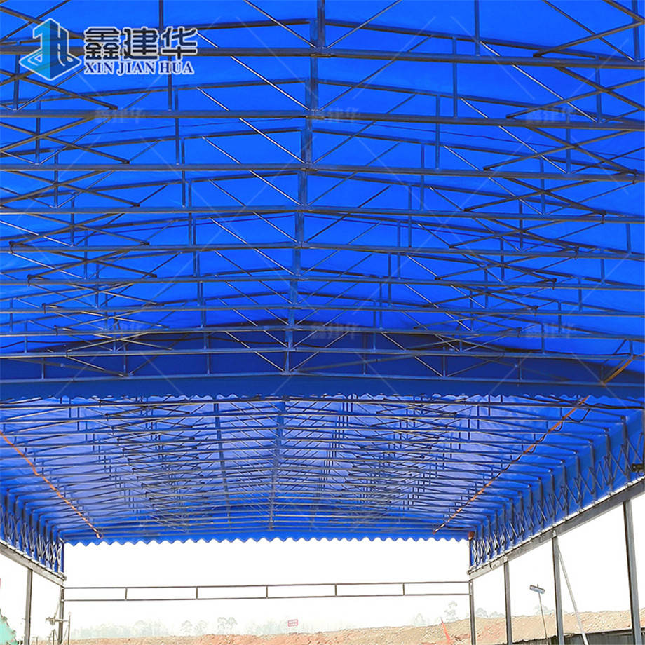 工地大型悬空伸缩电动雨棚厂家定做