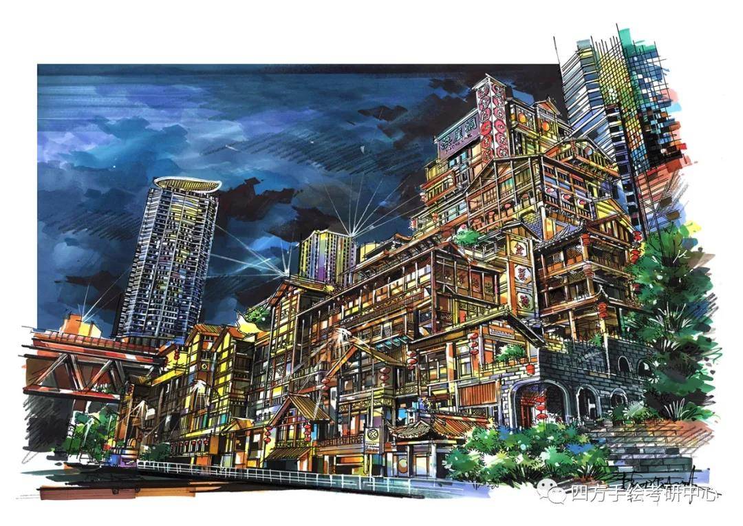 专访设计手绘李老师一起走进他手绘世界打卡城市地标建筑