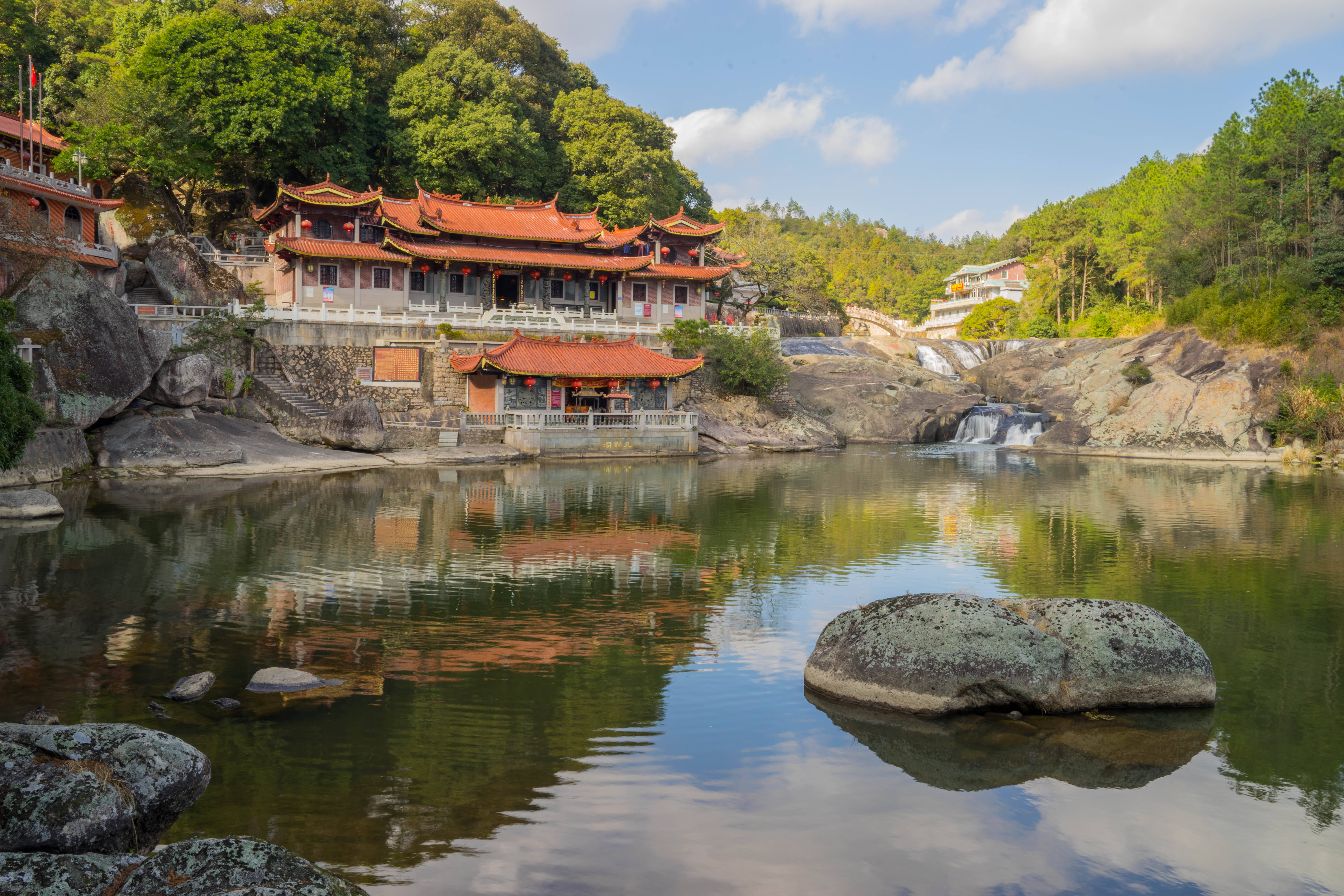 福州周边游:莆田仙游九鲤湖,观瀑布邂逅彩虹