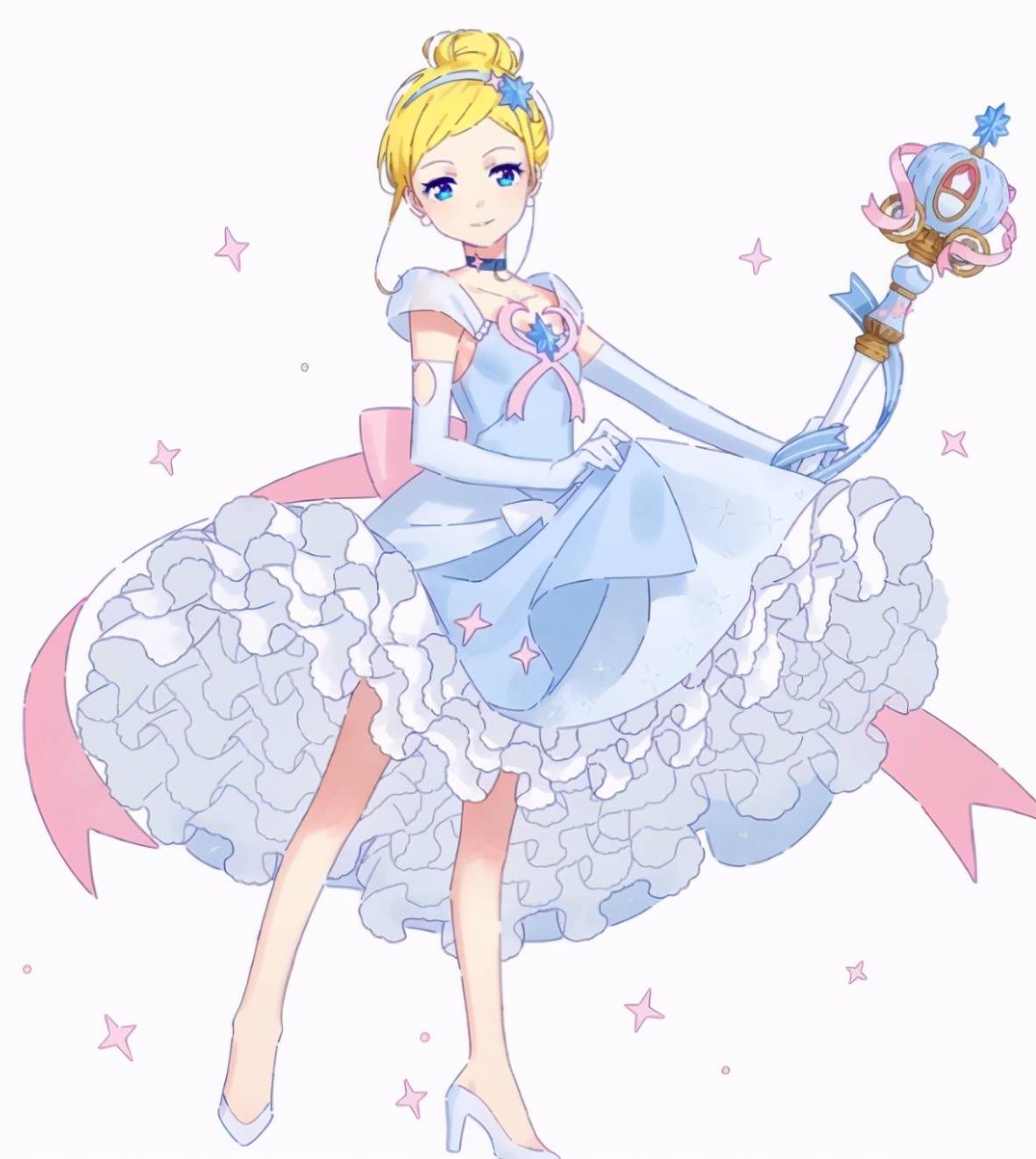 迪士尼公主拿起魔杖变身魔法少女的白雪白丝袜配公主鞋美哭了