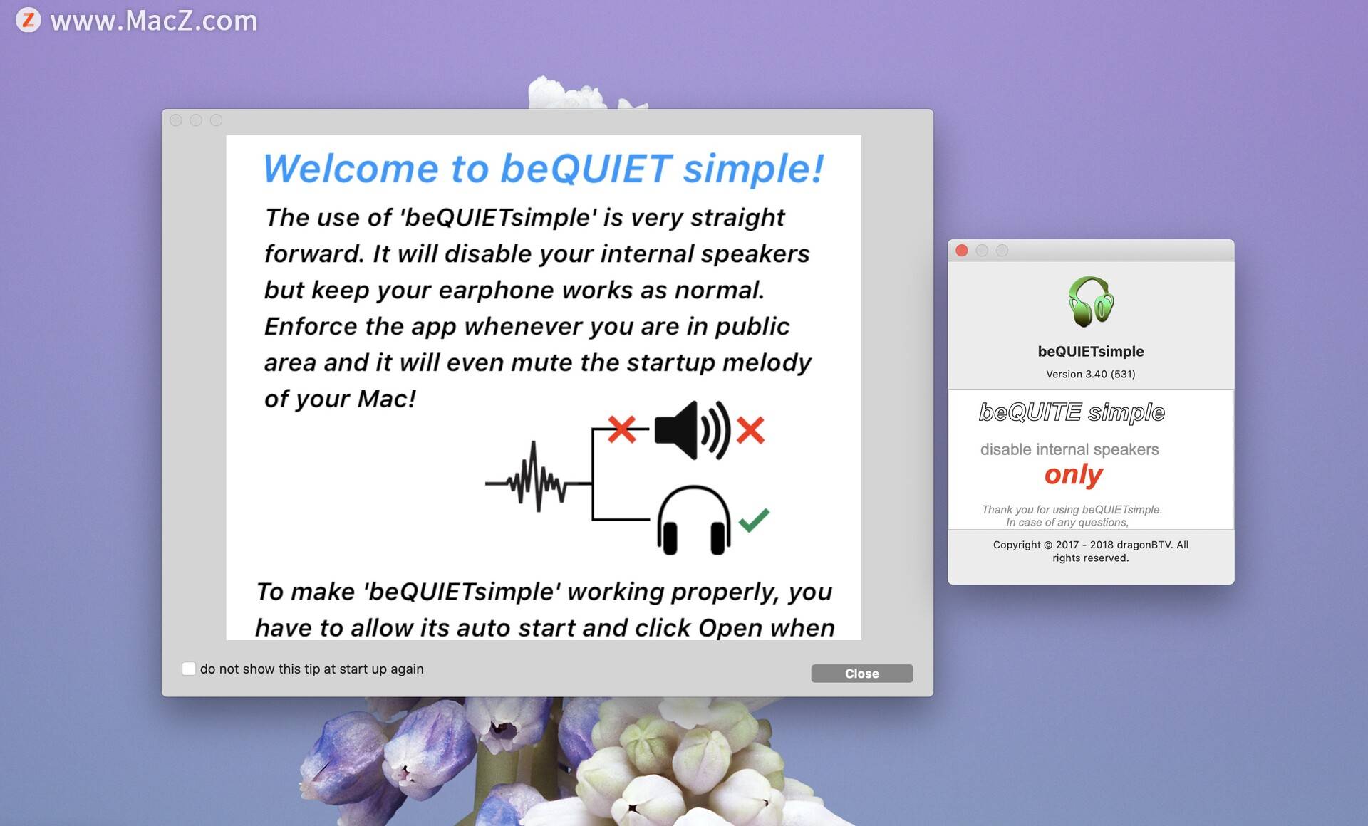 bequietsimple for mac内置扬声器禁用工具