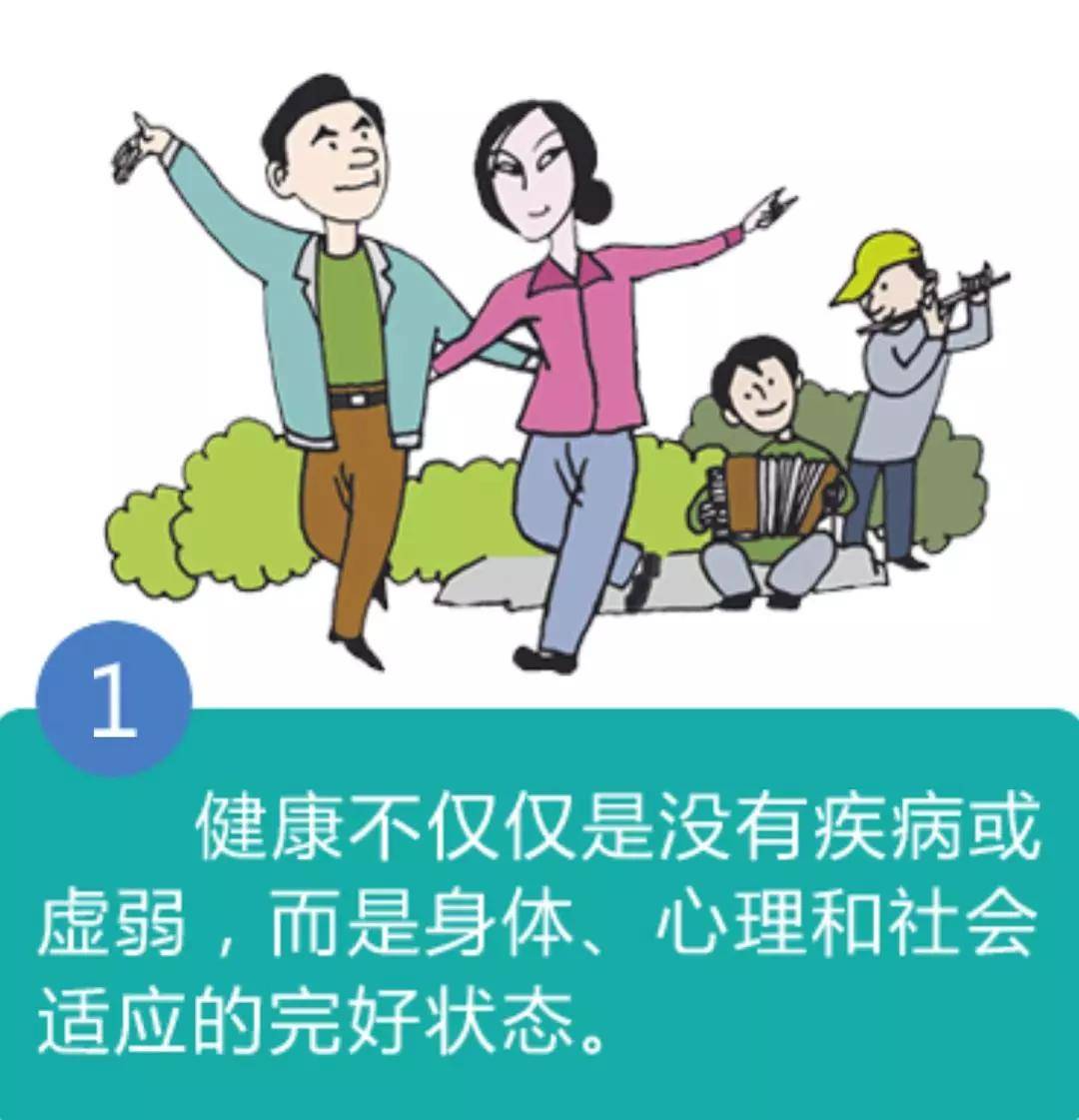 健康不仅仅是没有疾病或虚弱,而是身体,心理和社会适应的完好状态.