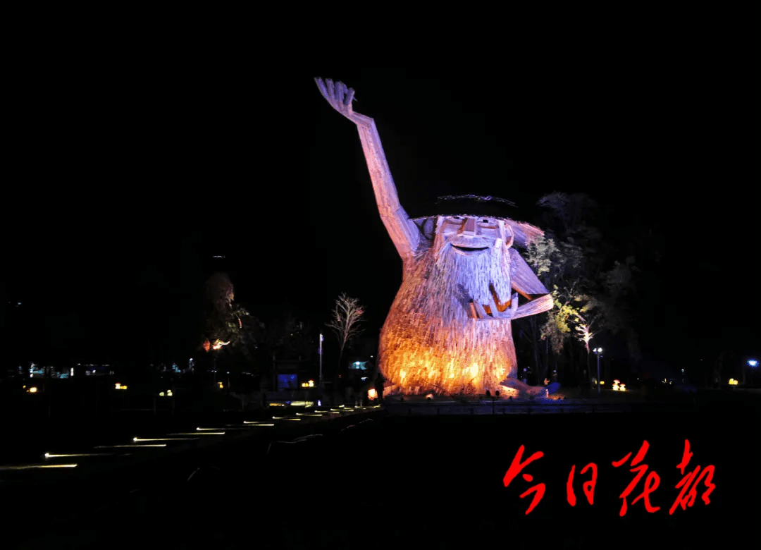花都红山村夜景大片美如画!