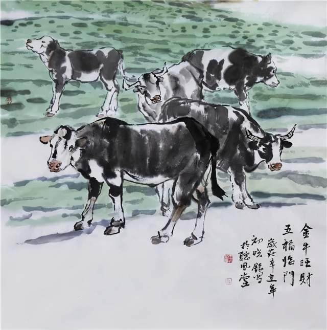 金牛奋蹄开锦绣——著名画家王晓银迎新作品赏析