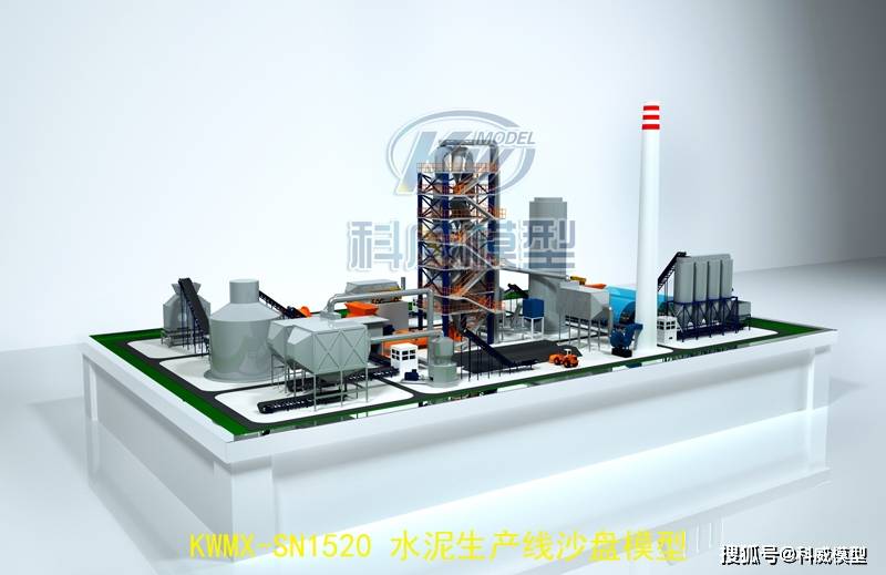 原创水泥厂模型水泥生产线沙盘模型