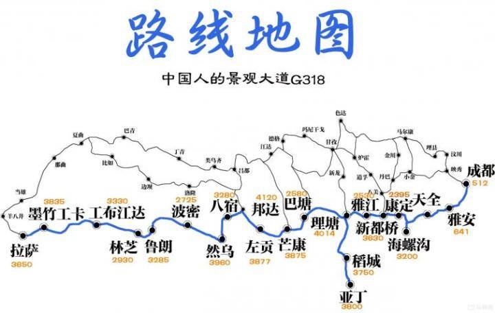 超详细的川藏线自驾游路书,附里程,线路,游玩时间,高反,游玩攻略