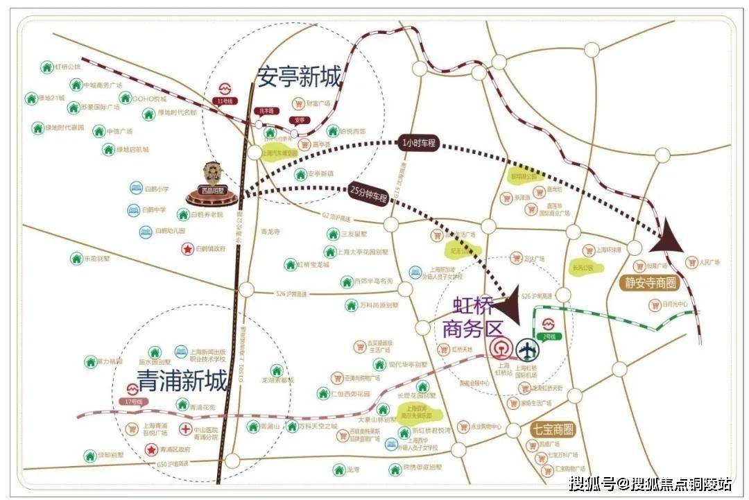 9米 商场:万达广场,奥特莱斯医院:白鹤卫生院,安亭医院 ,青浦中山医院