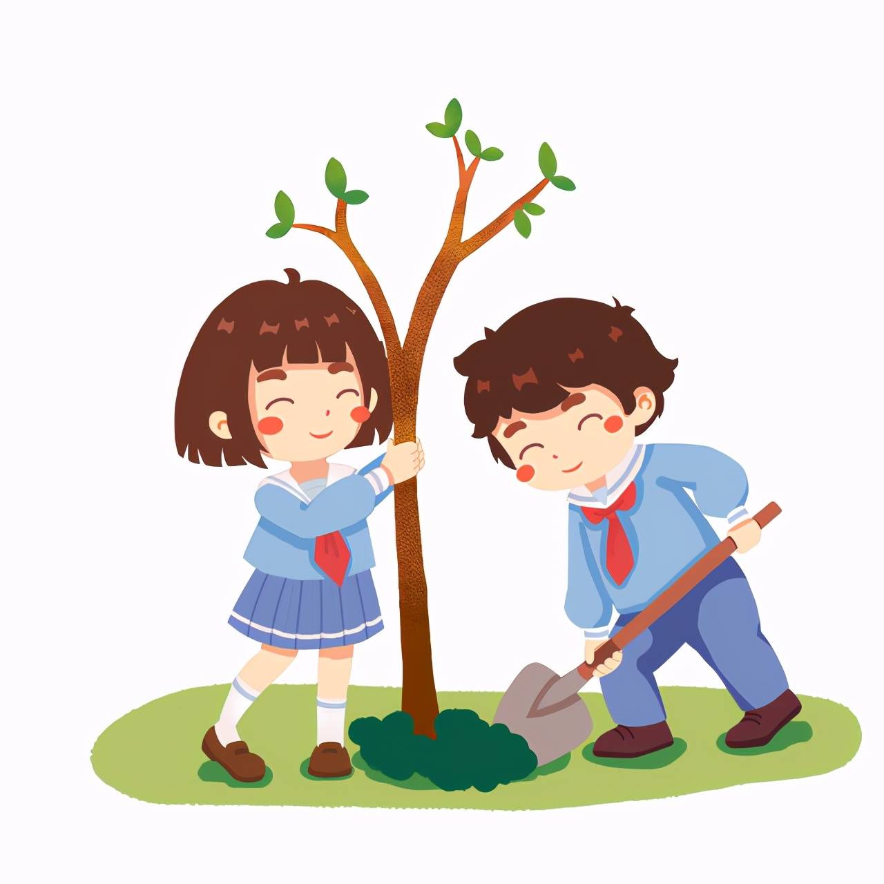 播绿添彩我行动tree planting day来到植树场地后,队员们个个热情