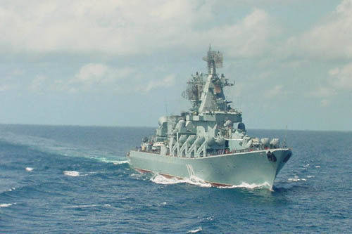 红色泰坦!俄海军的巅峰绝唱,光荣级导弹巡洋舰满载排水12000吨