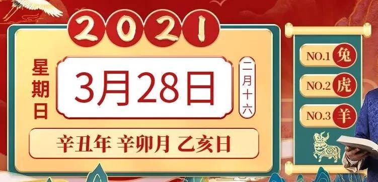 小运播报:2021年3月28日,星期日,农历二月十六 (辛丑年辛卯月乙亥日)