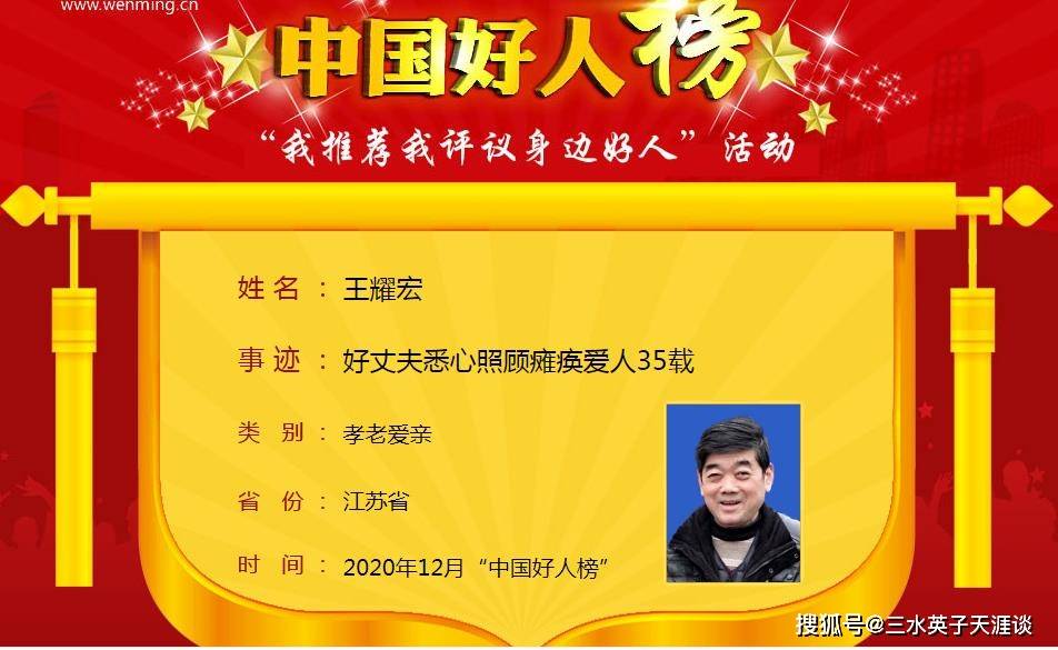 【中国好人榜】好丈夫悉心照顾瘫痪爱人35载_王耀宏