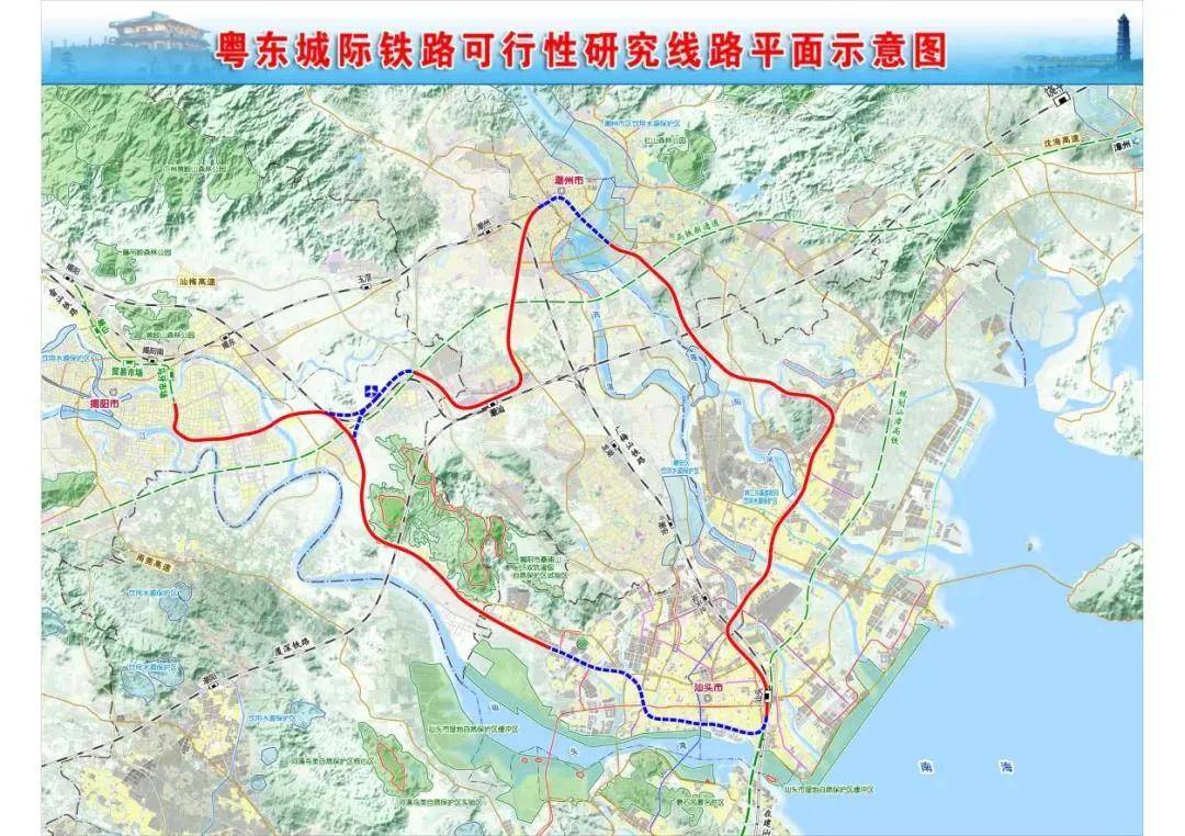 汕头至汕尾铁路起自广梅汕铁路汕头站,向西南经汕头市,揭阳市,汕尾市