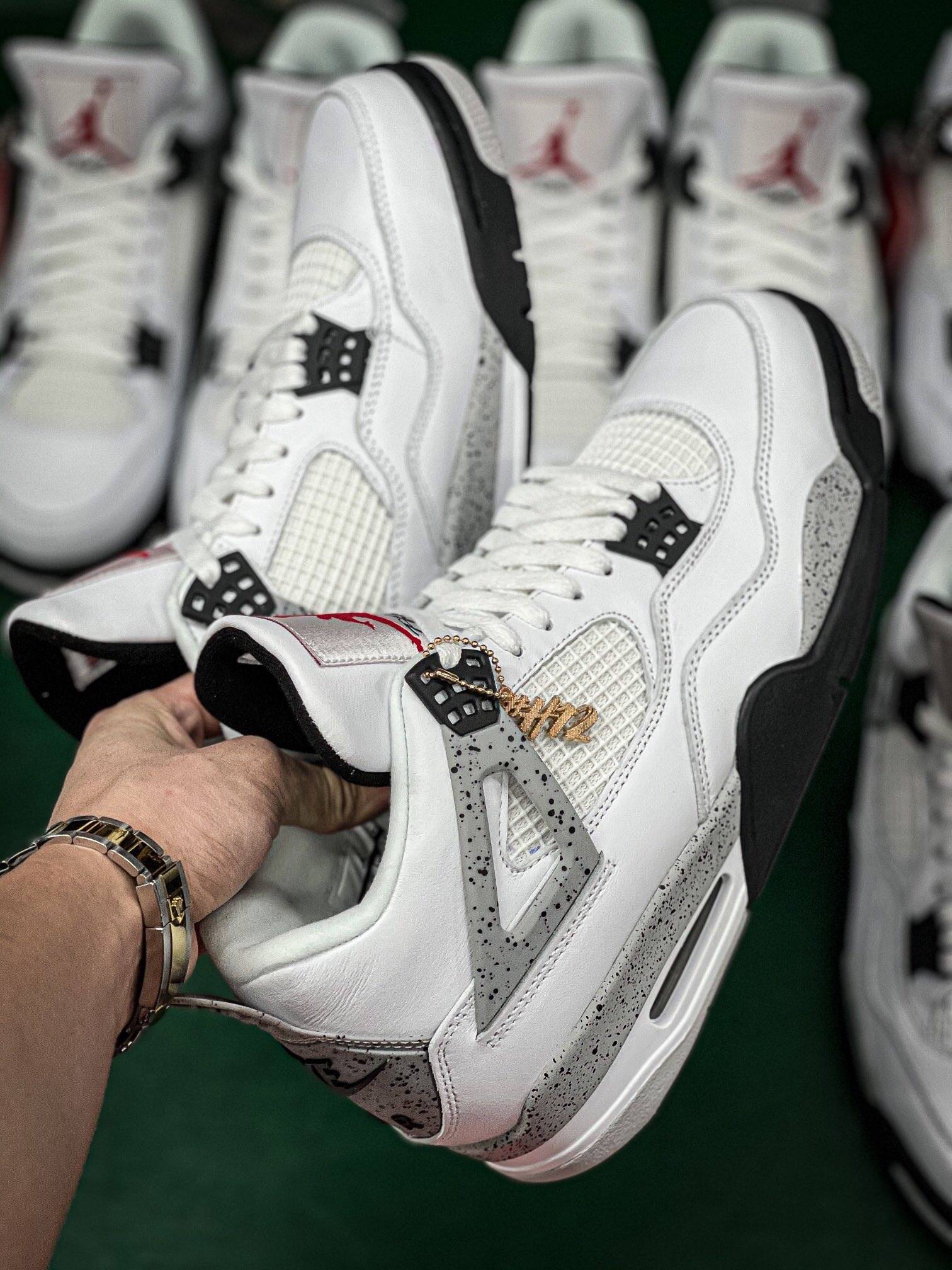 乔丹白水泥 air jordan 4 retro white cement aj4篮球鞋上手