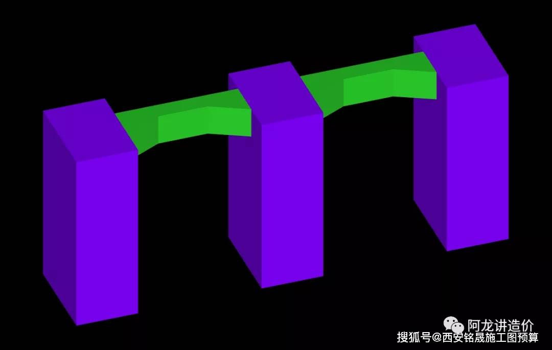 梁水平加腋钢筋三维视图