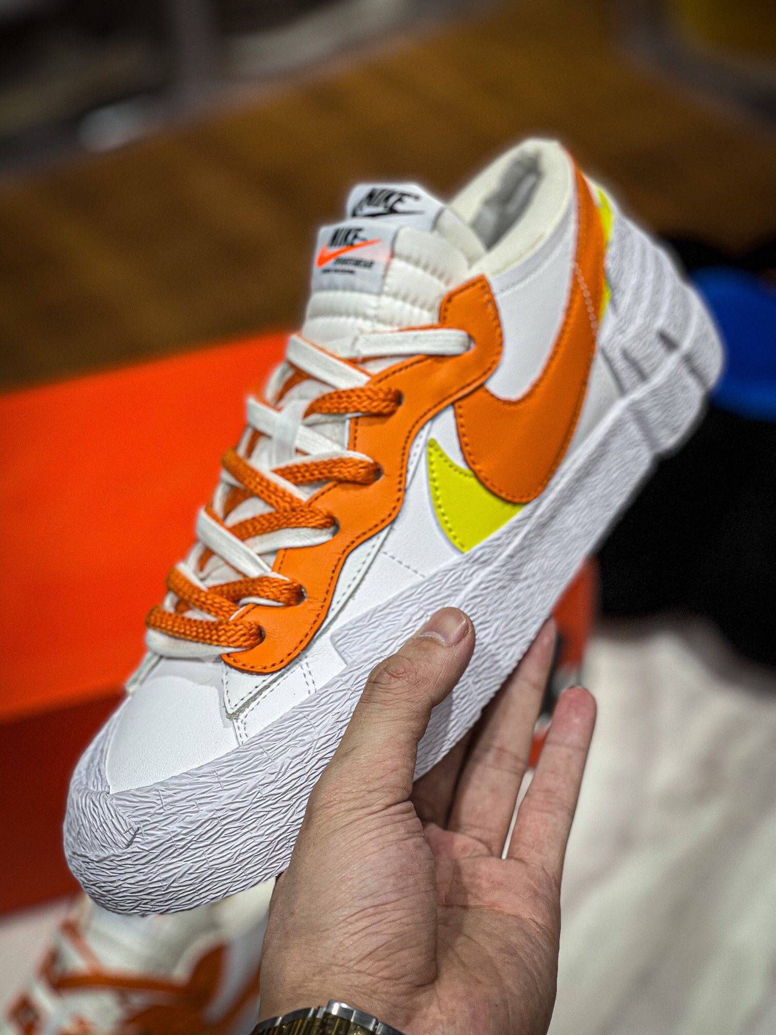 耐克联名 sacai x nike blazer low magma orange 纯原开拓者白橙黄