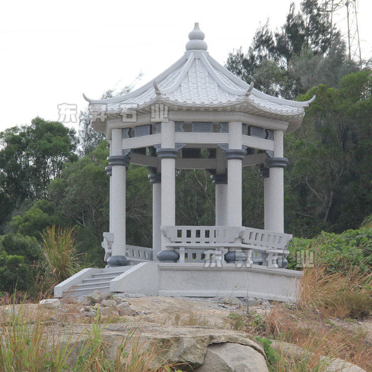 石雕凉亭介绍花岗岩石亭子图片大全