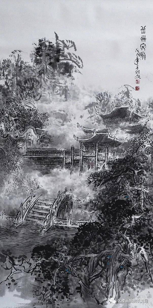 《岳州文庙 刘昆/画 1380*680《仙姑岭 刘昆/画 1380*680《天门寺