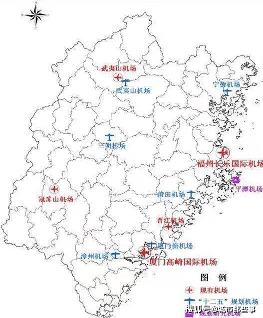 福建5个机场地域分布高崎机场吞吐量最多共规划7个机场