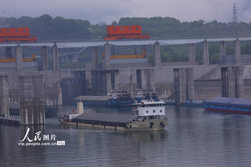 湖北宜昌:三峡大坝北线船闸提前恢复通航