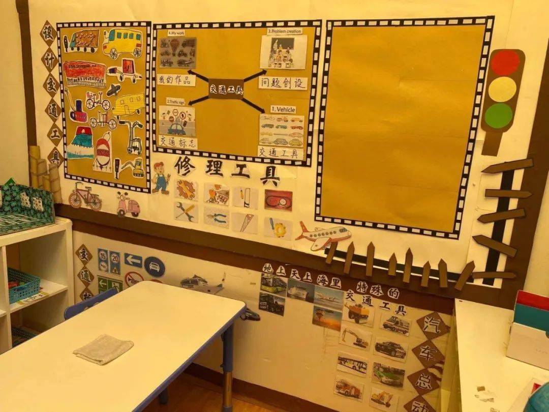 日系原木风幼儿园里的环创,当然要以孩子为主,把孩子在幼儿园生活的"