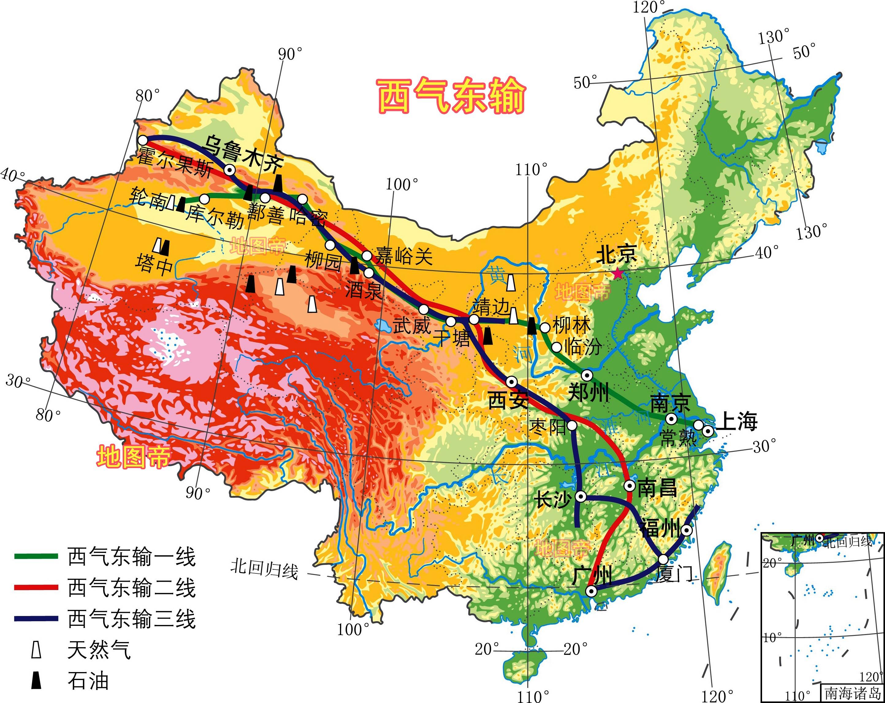 西气东输一线:库尔勒,鄯善,哈密,柳园,酒泉,张掖,武威,干塘,靖边