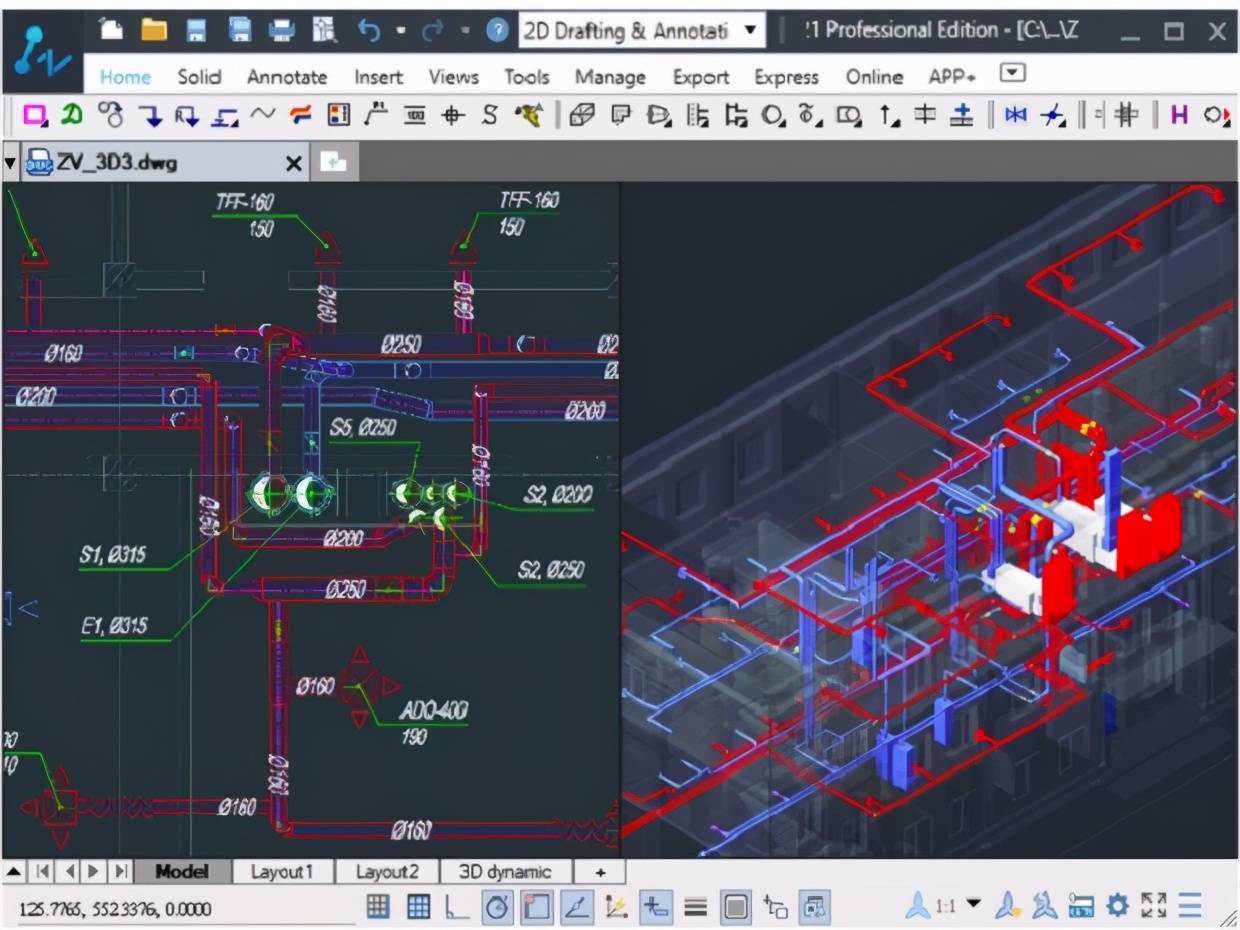 "中望cad axon-vent"解决方案助力全球用户提高暖通设计效率