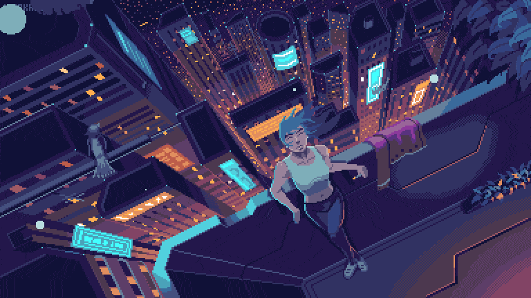 像素插画:kirokaze的赛博朋克世界