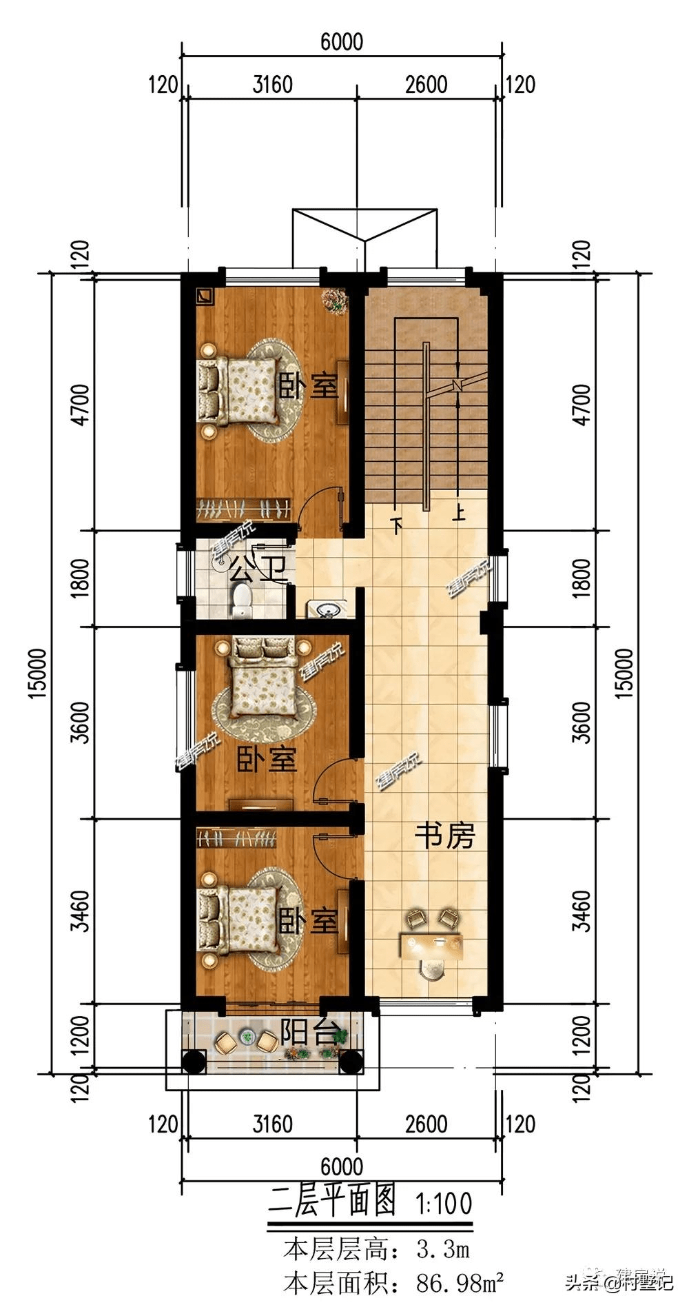 品牌:建房说别墅图纸编号:jf201099,主体毛坯参考造价:22-33万,占地