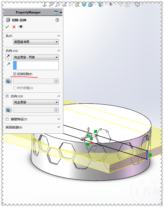 用solidworks画一个被六边形包裹的笔筒