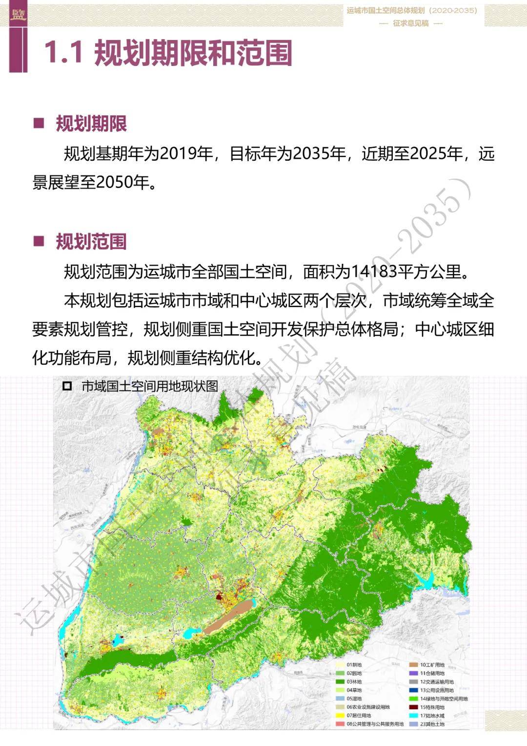 2020-2035年运城市国土空间总体规划(征求意见稿)