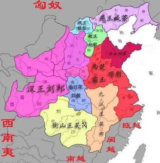 地图看历史,秦末十八路诸侯中不占优势的刘邦,是如何夺取天下的