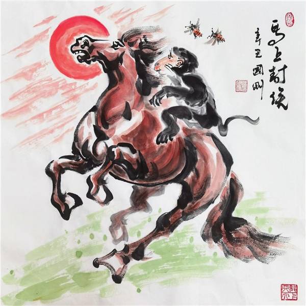 著名画家华夏福马潘国刚老师百骏图等作品赏析