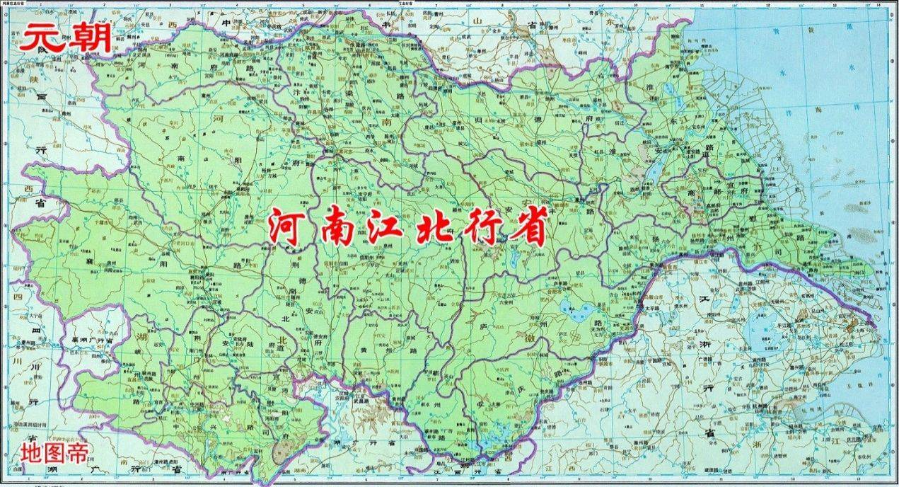 以大江大河为界划大块,1291年设置的河南江北行省就是例证