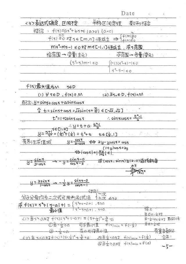 高中数学:必修1 5状元笔记(81页全手写)整理,别错过