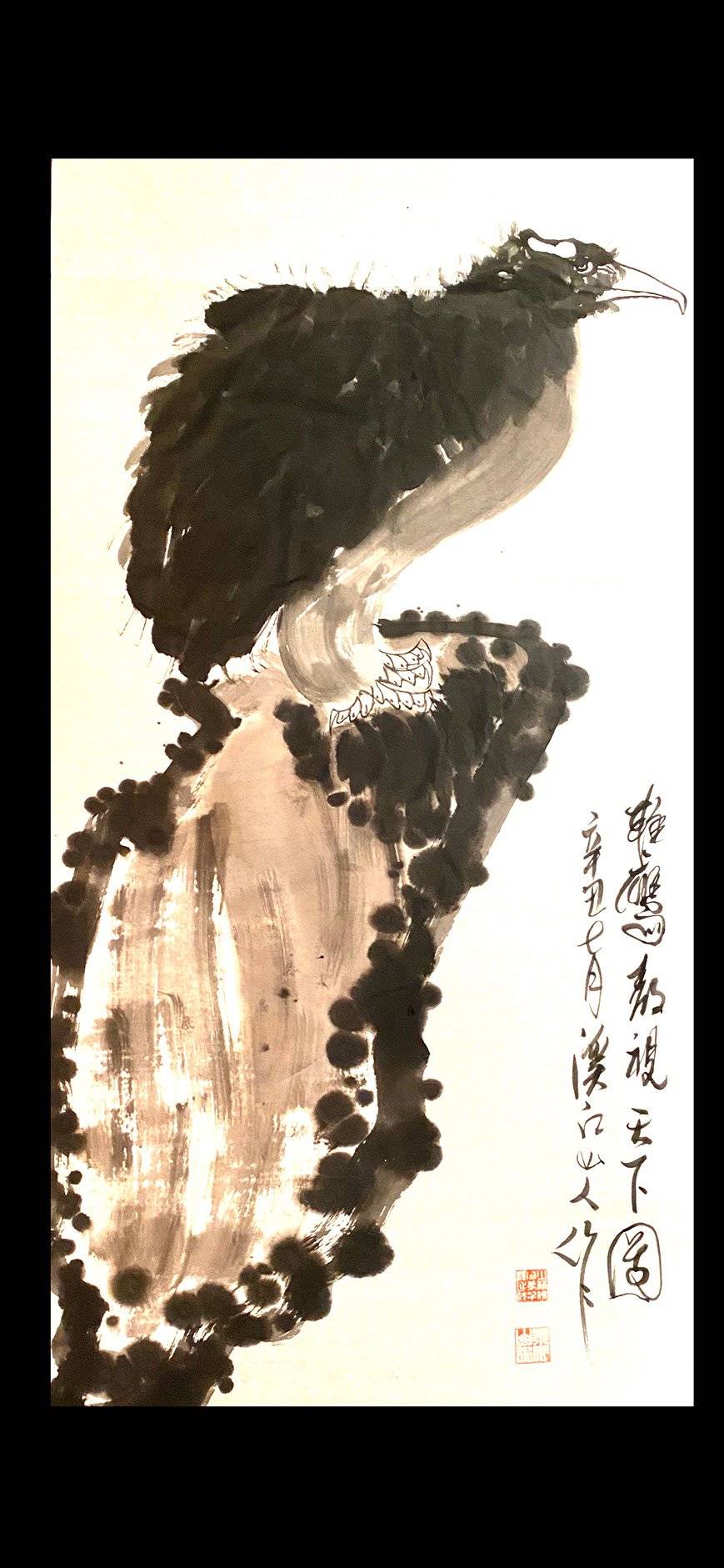 当代著名画鹰国画大师朱祖国作品