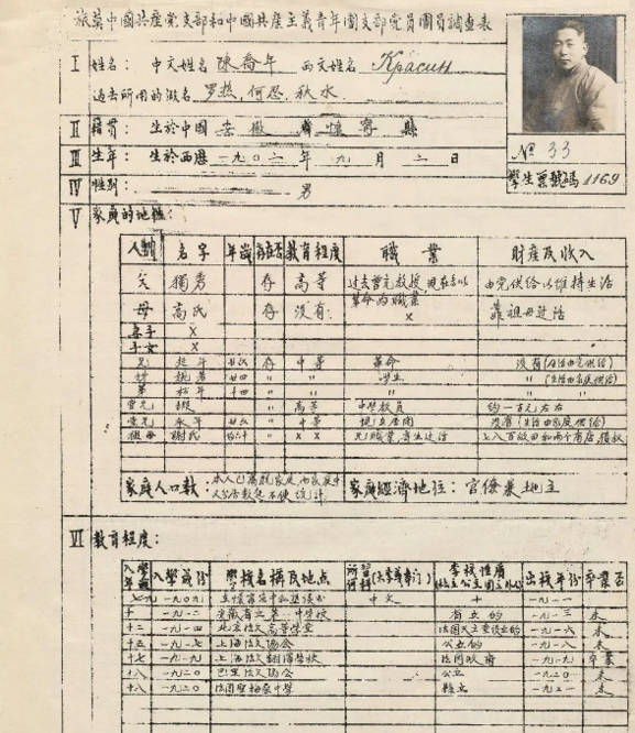 陈乔年的一份履历揭开和父亲陈独秀的真实关系,怨恨崇拜都是真的?