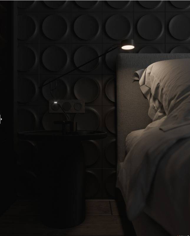 天黑了,暗色系的卧室让你很快就能进入睡眠.