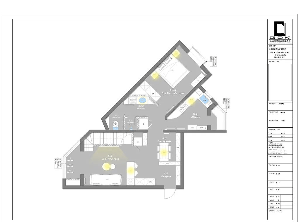 整装案例丨异形户型loft,三角形厨房-不规则厕所