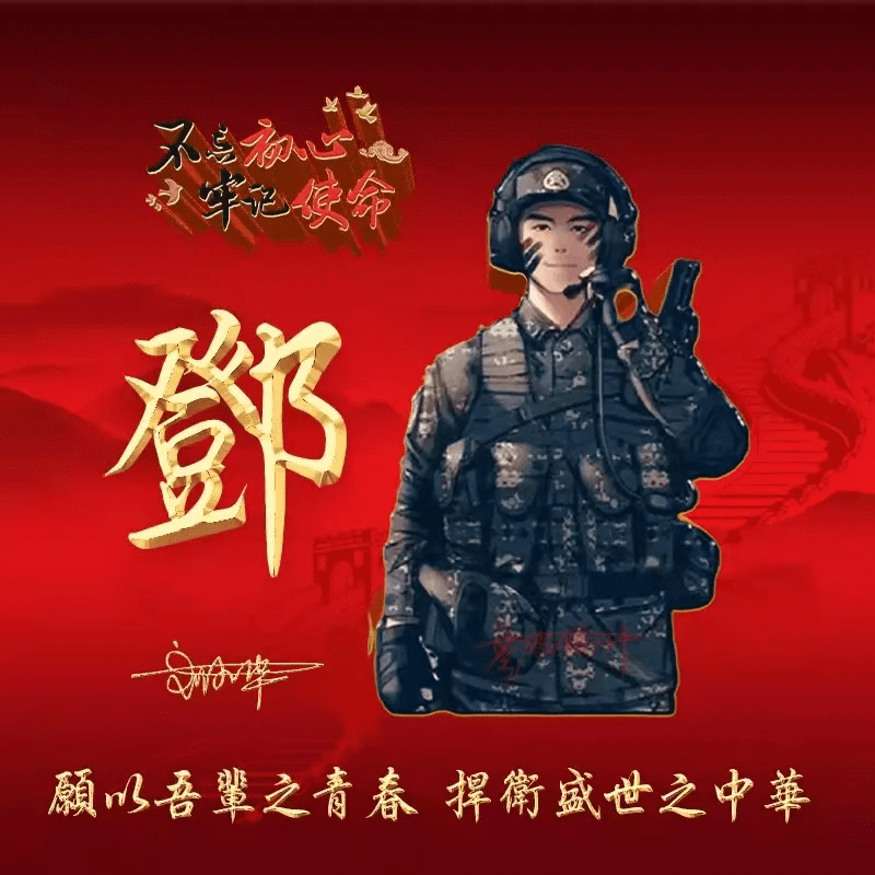 你该换微信头像了,26张卡通军旅签名头像,只争朝夕不负韶华