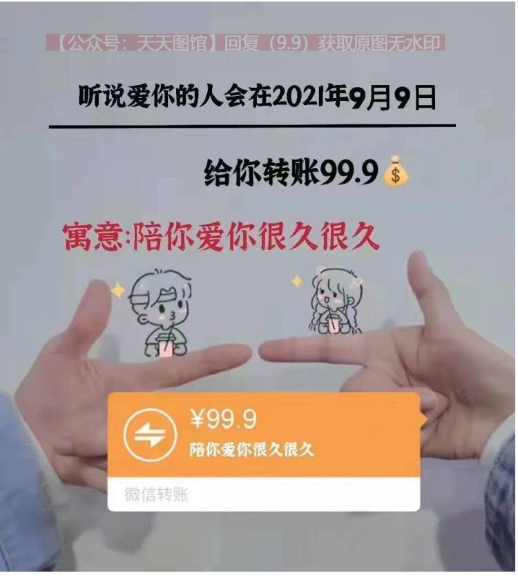 爱你的人2021年9月9日会给你转账99.