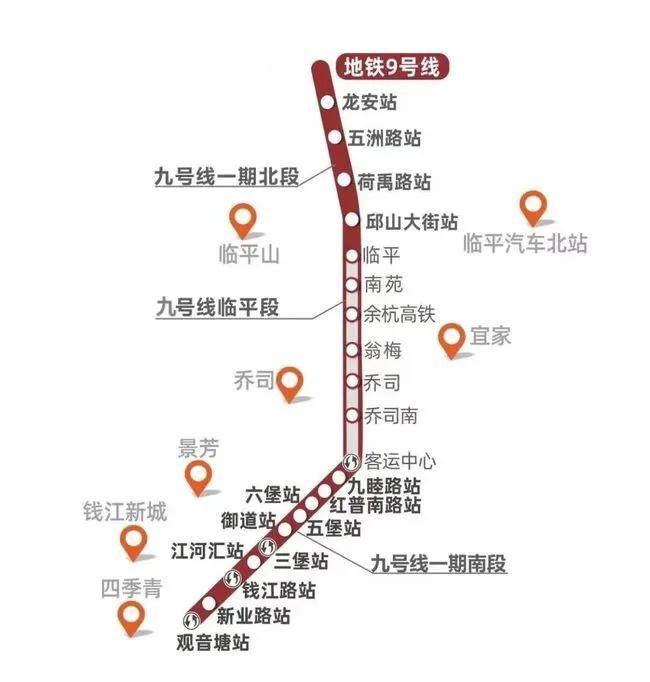 杭州地铁9号线正式开通,向北延伸直通禹越