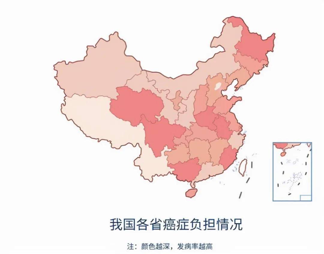 中国癌症地图出炉排名前五的患者在这些省份较高发