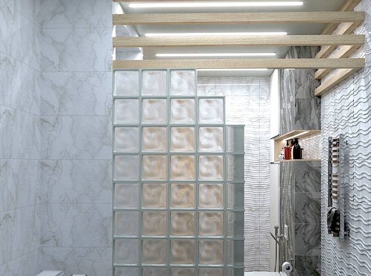 原创卫生间玻璃砖墙这样装省钱省成本又能化解冰冰凉的感觉